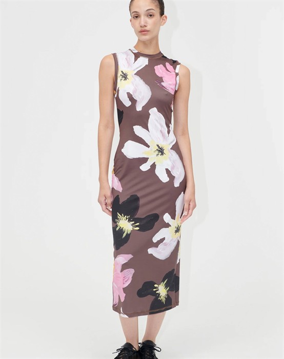 Elastic Tank Crewneck Kjole - Wild Flower